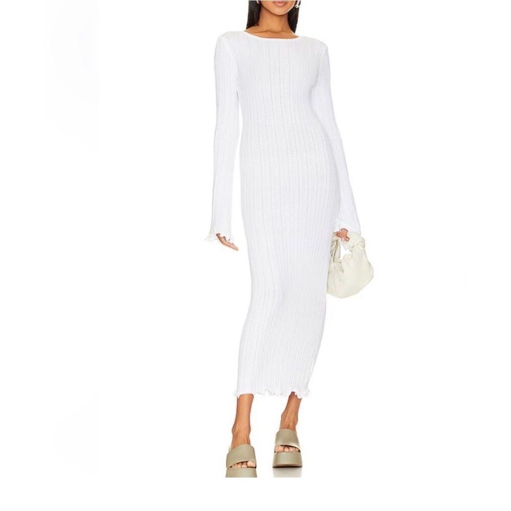 Women's Sndys Long Sleeve Baha Midi White Dress in Size Small NWT